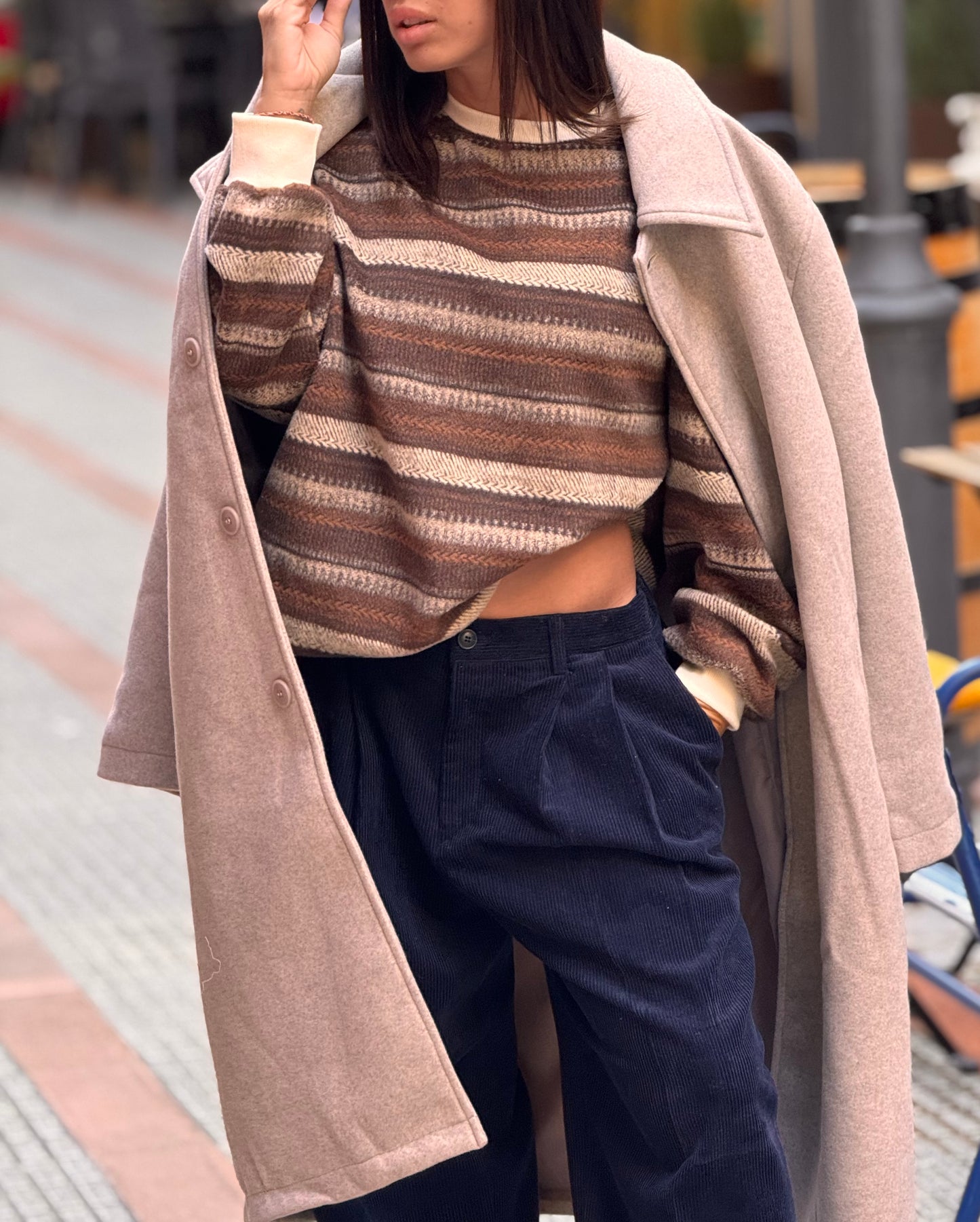Pantalón pana pinza oversize